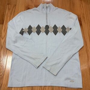 Mexx Men's Quarter Zip Sweater - Light blue